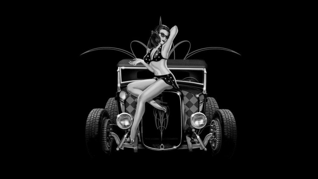 Pin up с машинами