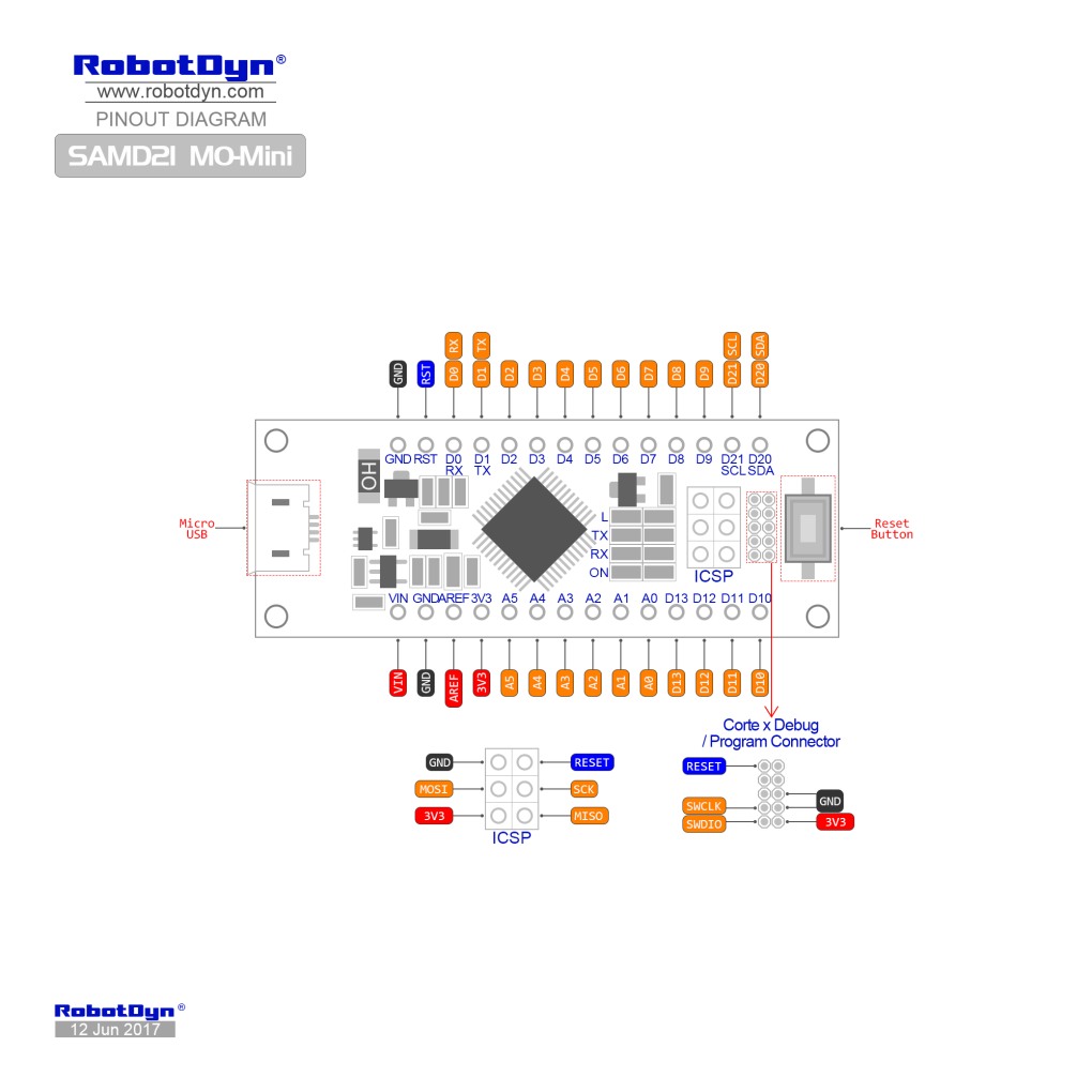 Arduino Micro схема принципиальная