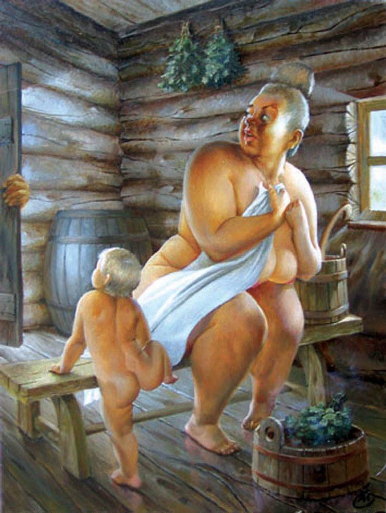 Русские толстушки в бане
