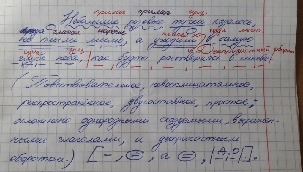 Сделать предложение в тетради