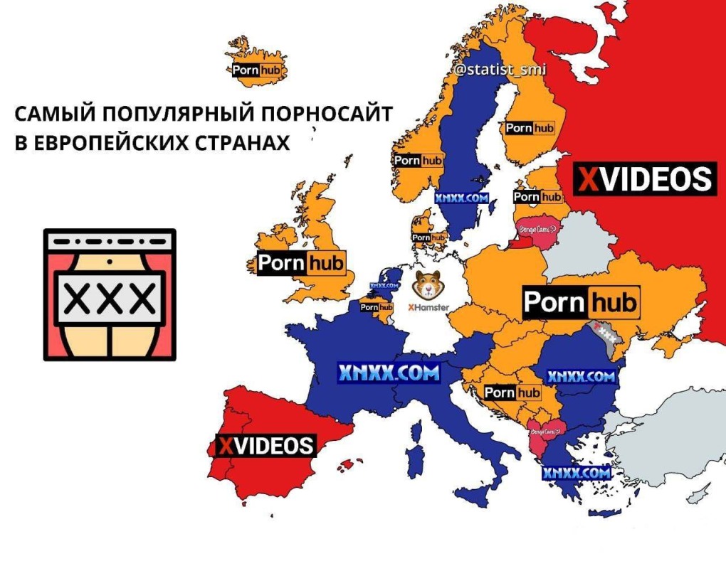 Самые популярные сайты в странах Европы