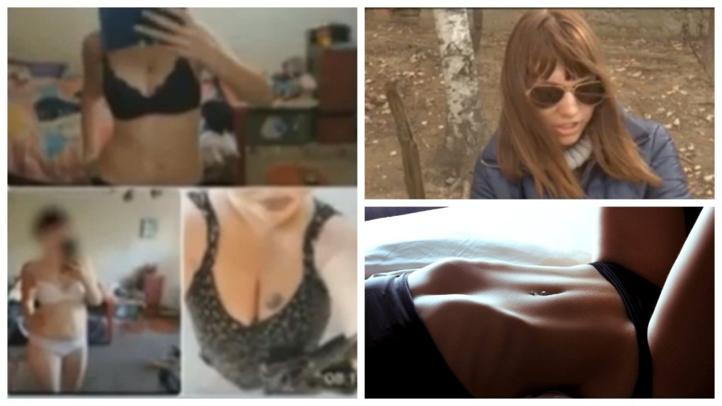 Блондинка в бассейне со спины