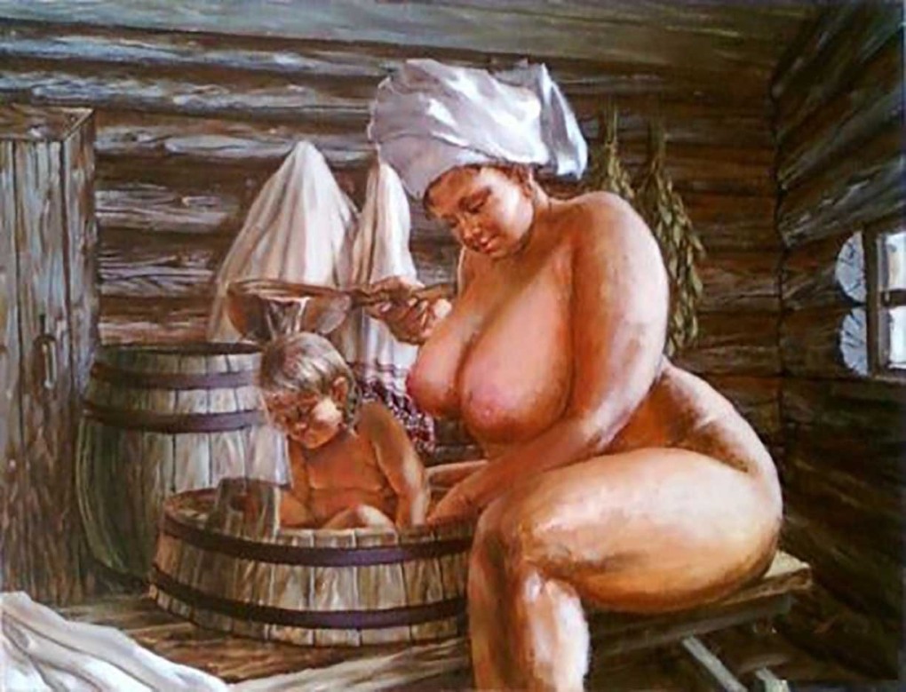 Картина голые женщины в бане